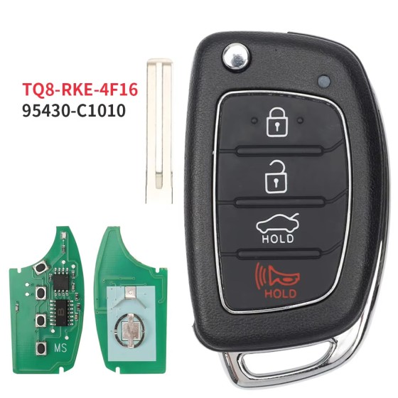 2015-2017 Hyundai Sonata / 4-Button Flip Key / PN: 95430-C1010 / TQ8-RKE-4F16 (AFTERMARKET)